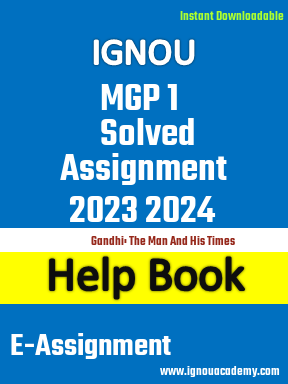 IGNOU MGP 1 Solved Assignment 2023 2024